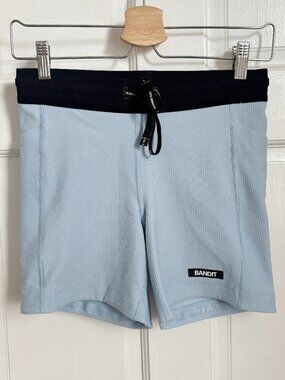 Bandit Stamina Shorts 5" Women's Compression Running Light Blue Ribbed S Small